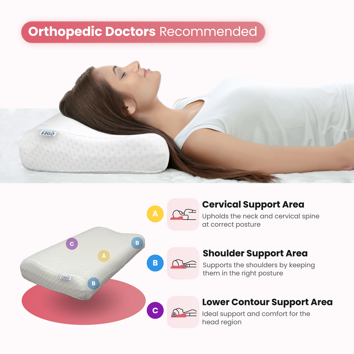 ERGO Cervical Pillow (Pack of 2)