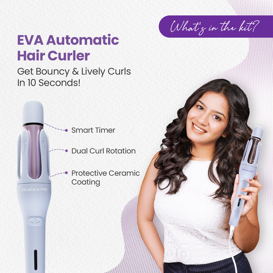 Ultimate Pamper Combo (EVA Period Heating Pad + EVA Automatic Hair Curler + EVA Face and Body Hair Trimmer)