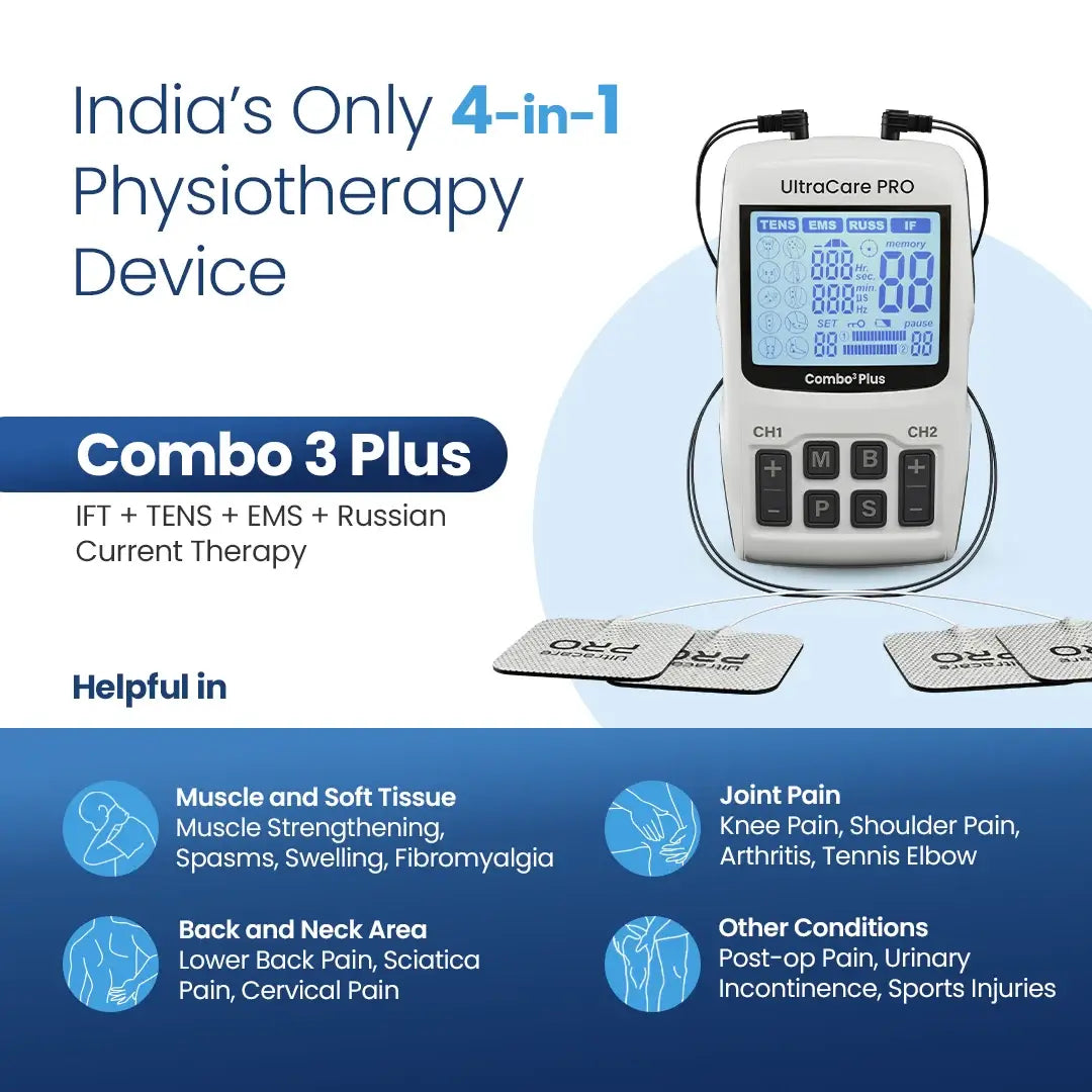 Combo3 Plus 4-in-1 physiotherapy device for pain relief and muscle recovery