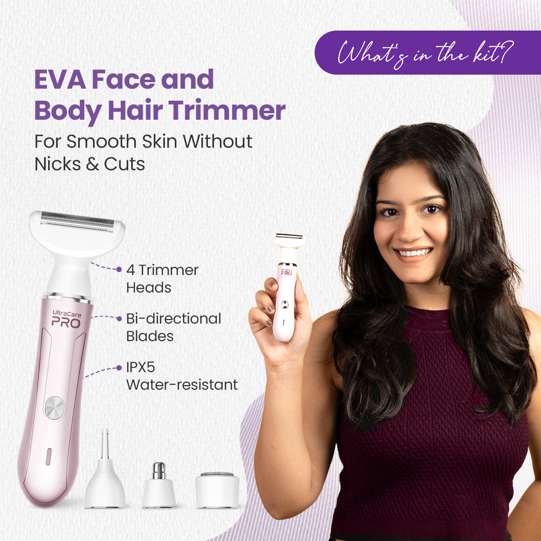 Ultimate Pamper Combo (EVA Period Heating Pad + EVA Automatic Hair Curler + EVA Face and Body Hair Trimmer)