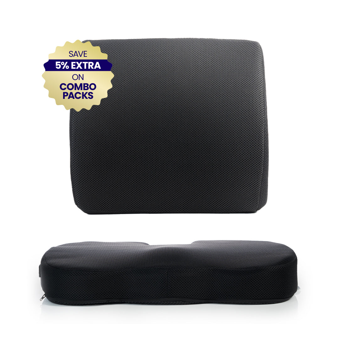 Ultimate Comfort Seating Combo (Coccyx Seat Cushion & Lumbar Support Cushion)