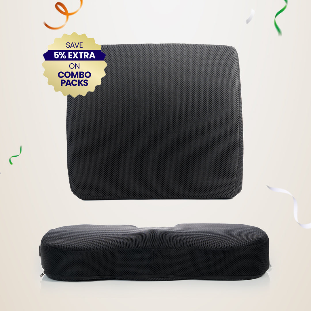 Ultimate Comfort Seating Combo (Coccyx Seat Cushion & Lumbar Support Cushion)