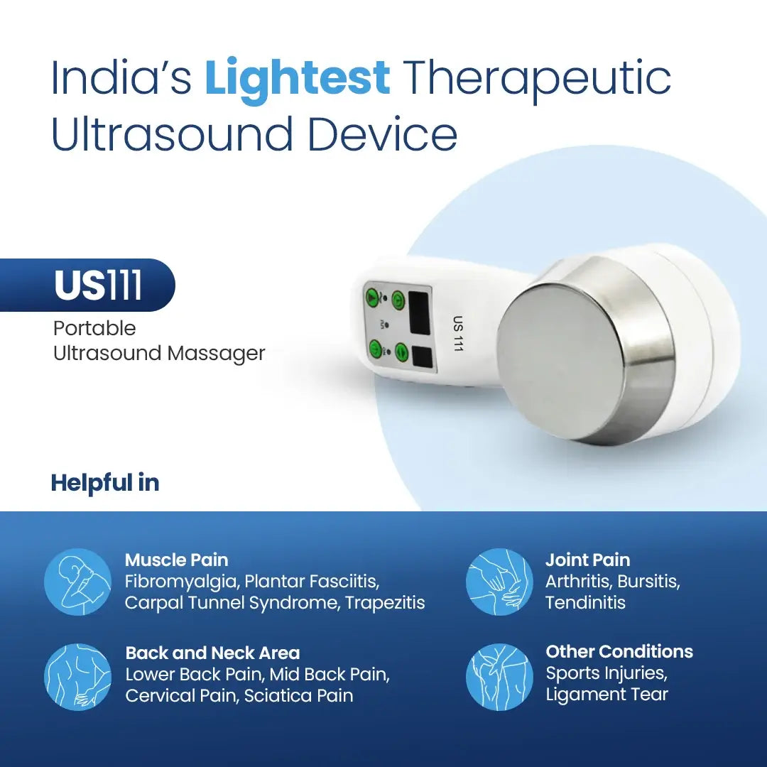 US111 portable ultrasound physiotherapy device for muscle and joint pain relief at home