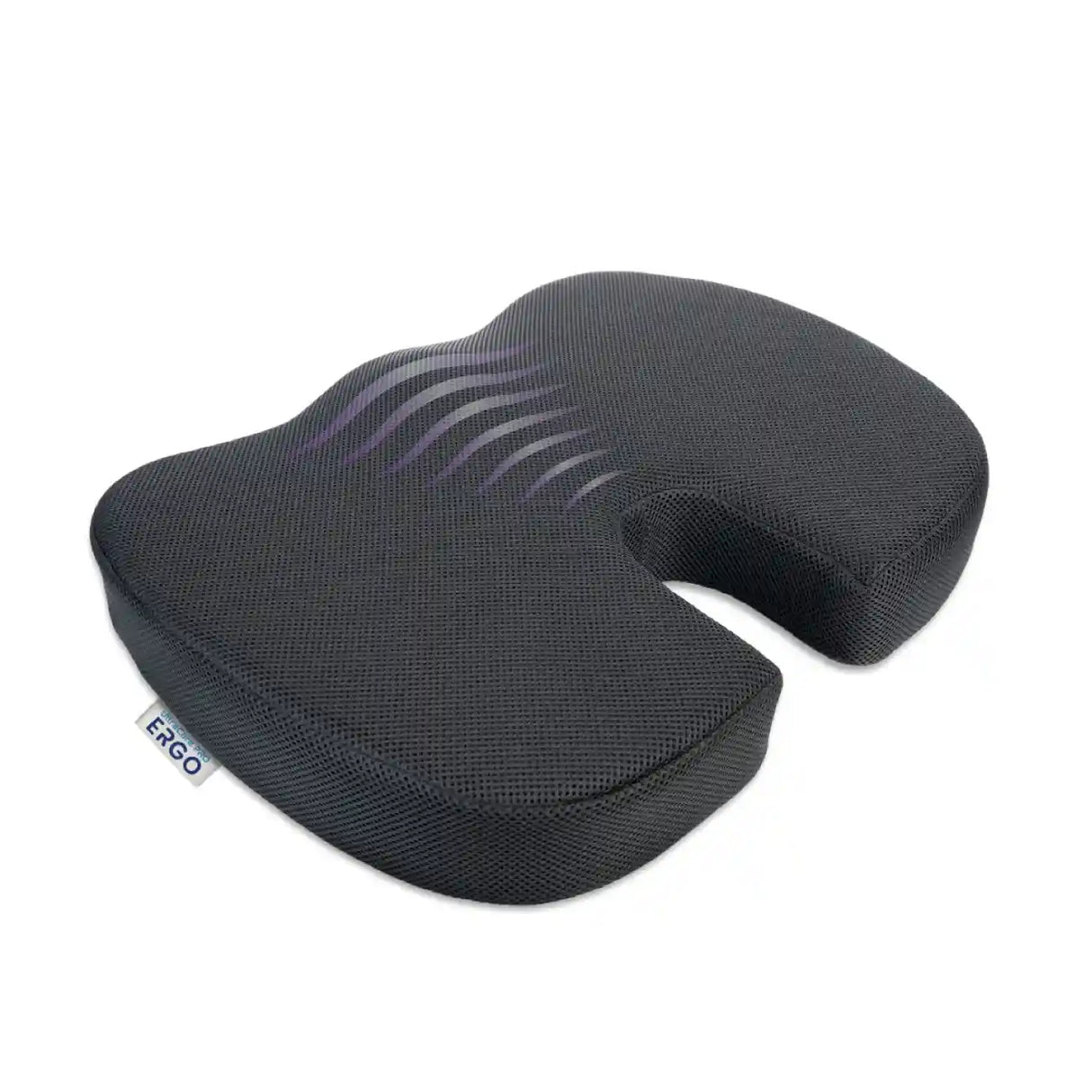 ERGO Coccyx Seat Cushion with U-Shaped Cutout and Breathable Mesh Cover for Office Chair
