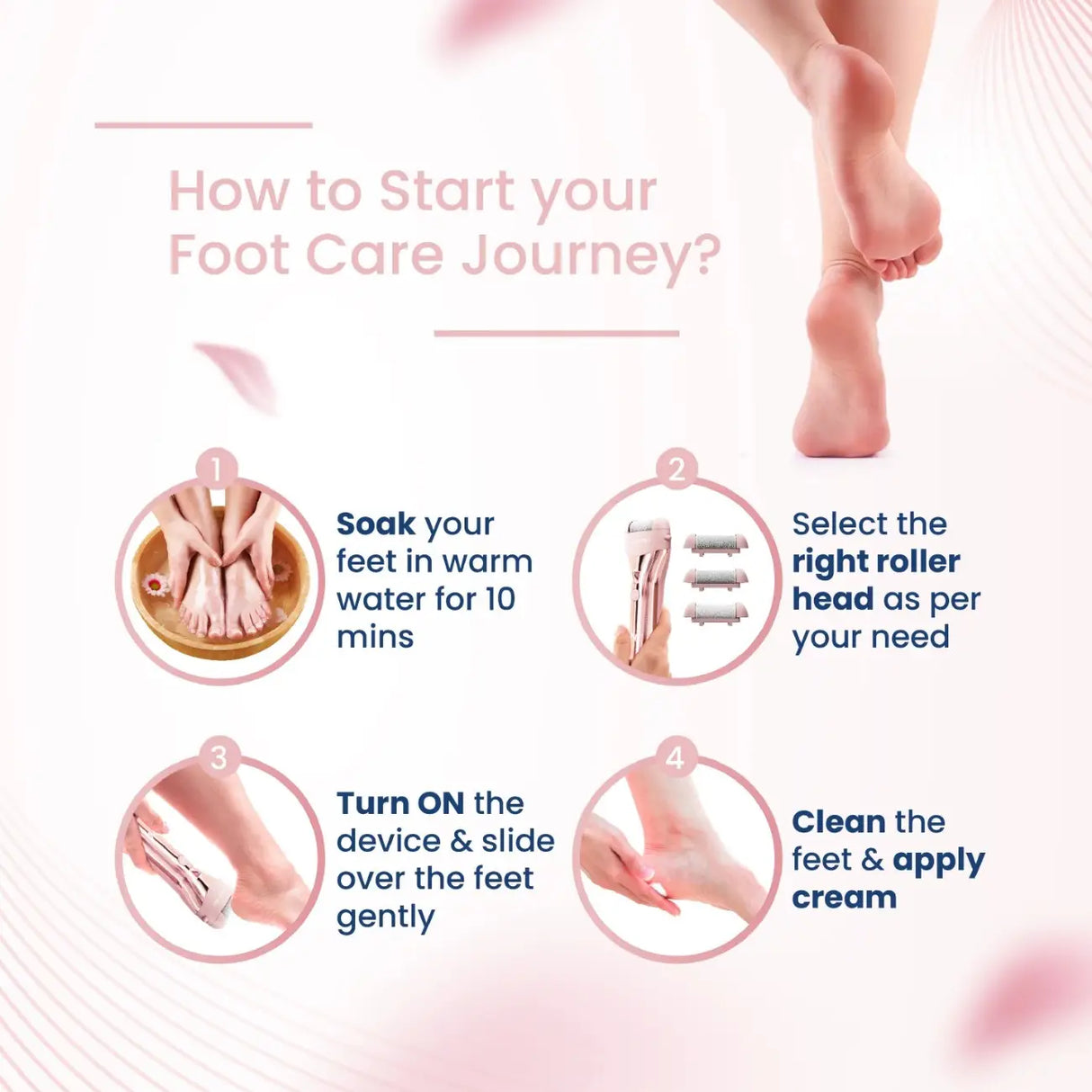 Step by step guide to use electric callus remover for smooth feet and effective dead skin removal