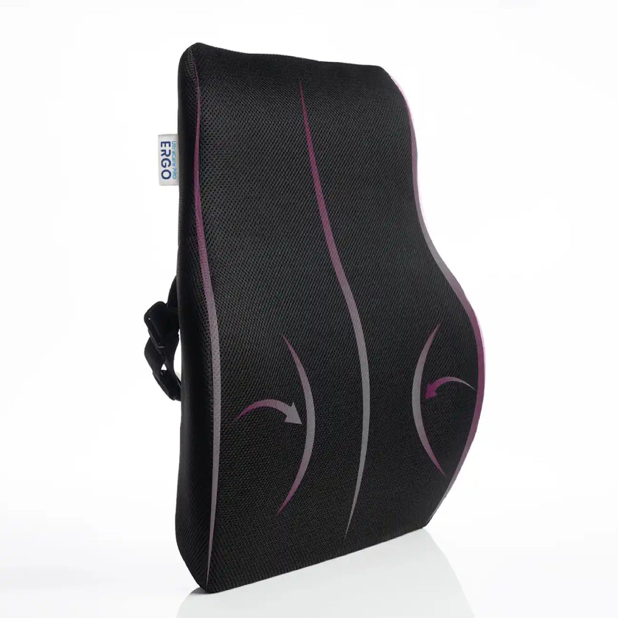 UltraCare PRO ERGO Orthopedic Lumbar Backrest Support Cushion with Memory Foam, Breathable Mesh Fabric and Adjustable Strap for Back Pain Relief