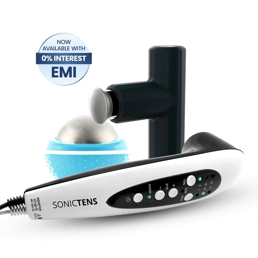 UltraCare PRO SonicTENS Electric Pain Relief Device with Massage Gun and Ice Roller Available on 0% Interest EMI