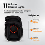 Knee massager with 11 infrared lights for deep tissue therapy improving blood flow and relieving joint pain and inflammation