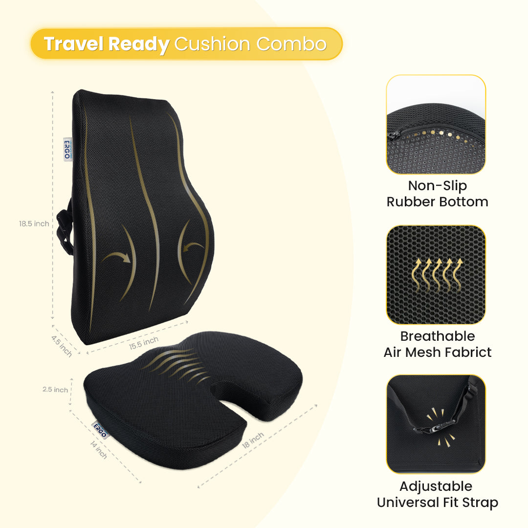 Advanced Comfort Seating Combo (Coccyx Seat Cushion & Backrest Cushion)