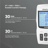 UltraCare PRO TENS EMS IFT therapy machine with multiple treatment modes for muscle pain relief and tissue healing
