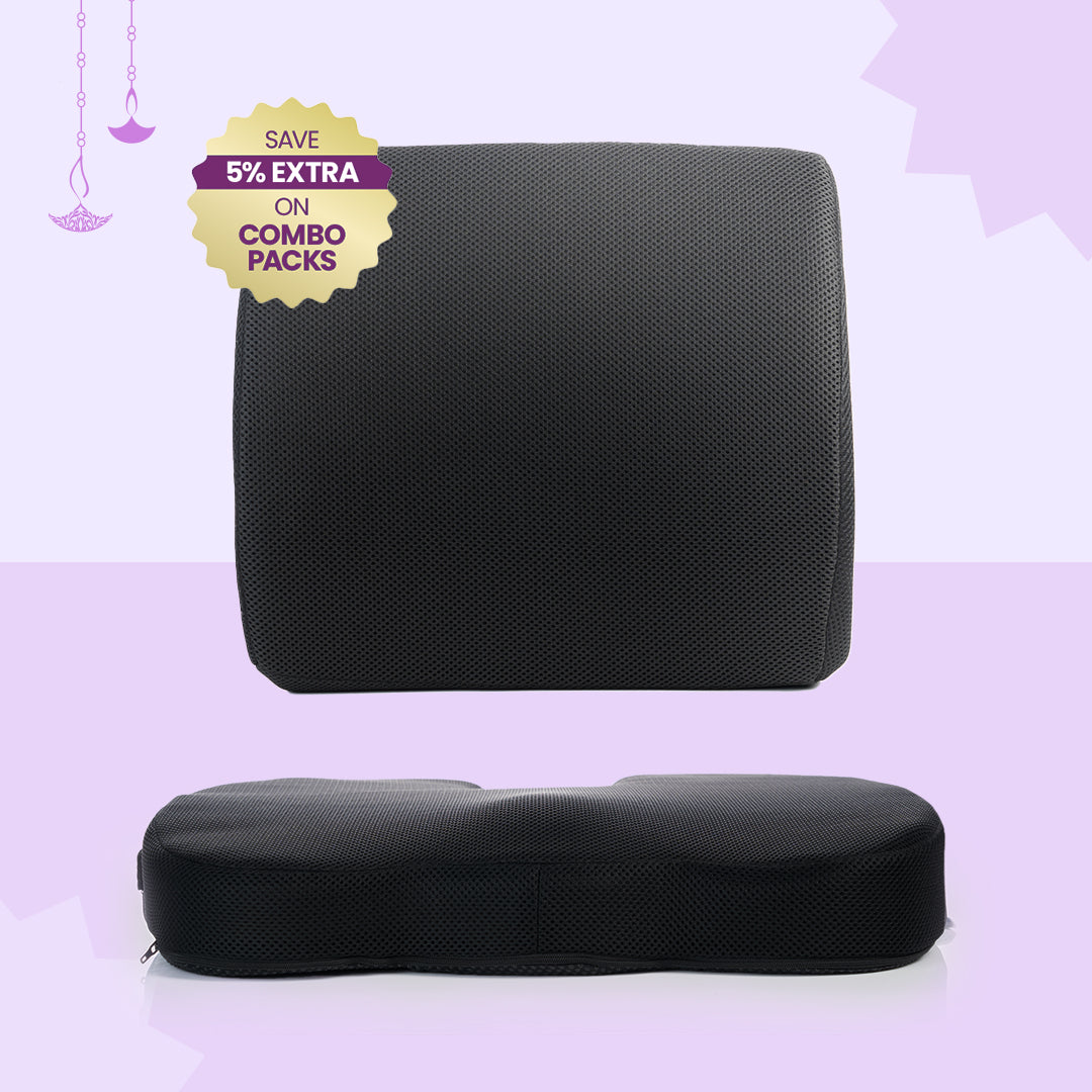 Ultimate Comfort Seating Combo (Coccyx Seat Cushion & Lumbar Support Cushion)