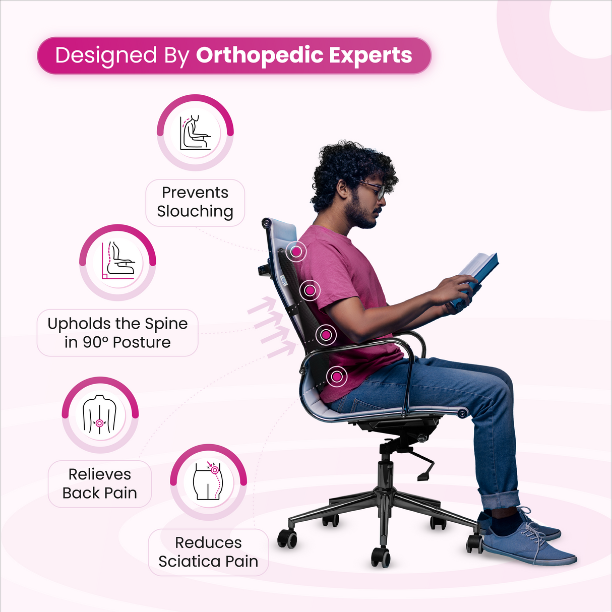 Thoracic Lumbar Chair With Upper Back Support OPTP Thoracic Lumbar