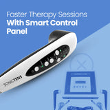 SONICTENS device with control panel, featuring text about the smart control panel.