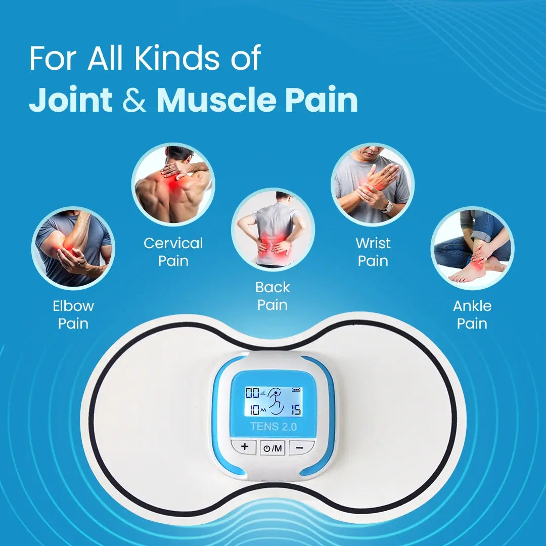 UltraCare PRO TENS 2.0 wireless pain relief device for joint, muscle, back, cervical, wrist, ankle, and elbow pain.
