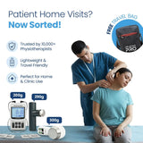 Portable physiotherapy devices for patient home visits and clinic treatment support