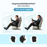 Car neck support pillow for long drives with ergonomic cervical support and comfortable driving posture