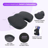 ERGO Coccyx Cushion 18x14x2.5 Inch with Non-Slip Bottom and Breathable Air Mesh Fabric for Travel