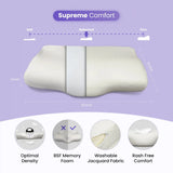UltraCare PRO ERGO Contour Cervical Pillow 20x12x4 inch - BSF Memory Foam, Washable Jacquard Fabric, Optimal Density, Rash Free, Soft to Firm Support Zones