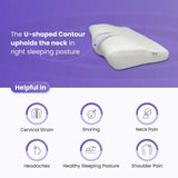 UltraCare PRO ERGO U-Shaped Contour Cervical Pillow for Neck Pain, Cervical Strain, Snoring, Headaches and Shoulder Pain - Correct Sleeping Posture Support