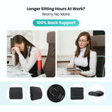 Lumbar Support Pillow for Long Sitting Hours at Work – 100% Back Support for Office Chair Users