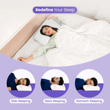 Memory foam cervical pillow for side sleeping, back sleeping, and stomach sleeping with ergonomic support