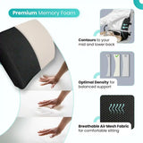 Premium Memory Foam Lumbar Support Pillow with Optimal Density and Breathable Air Mesh Fabric