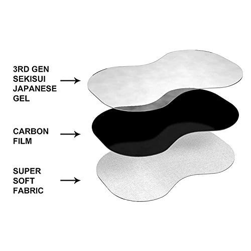 TENS machine electrode pads with Japanese gel, carbon film, and soft fabric for comfortable pain relief therapy
