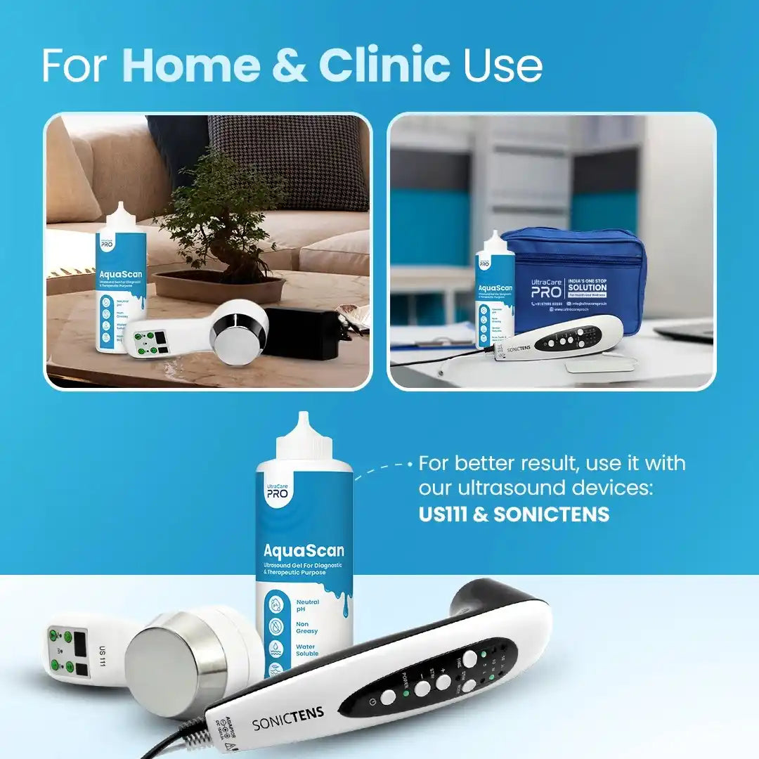UltraCare PRO AquaScan Ultrasound Gel for Home and Clinic Use with US111 and SonicTENS Devices