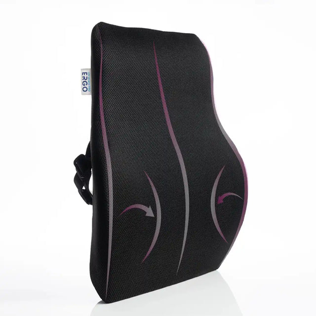 UltraCare PRO ERGO Orthopedic Lumbar Backrest Support Cushion with Memory Foam, Breathable Mesh Fabric and Adjustable Strap for Back Pain Relief