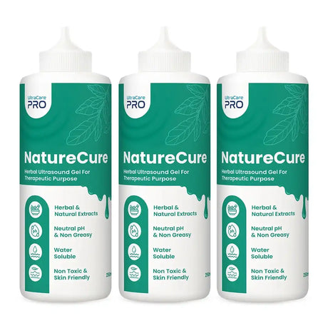 UltraCare PRO NatureCure Herbal Ultrasound Gel 250ml Pack of 3 Natural Extracts Skin Friendly