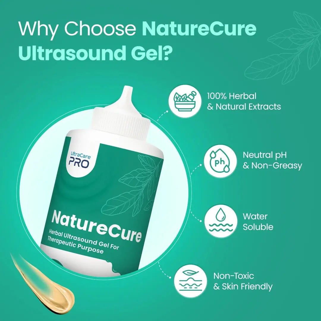 UltraCare PRO NatureCure Ultrasound Gel 100% Herbal Natural Extracts Neutral pH Non Greasy Non Toxic