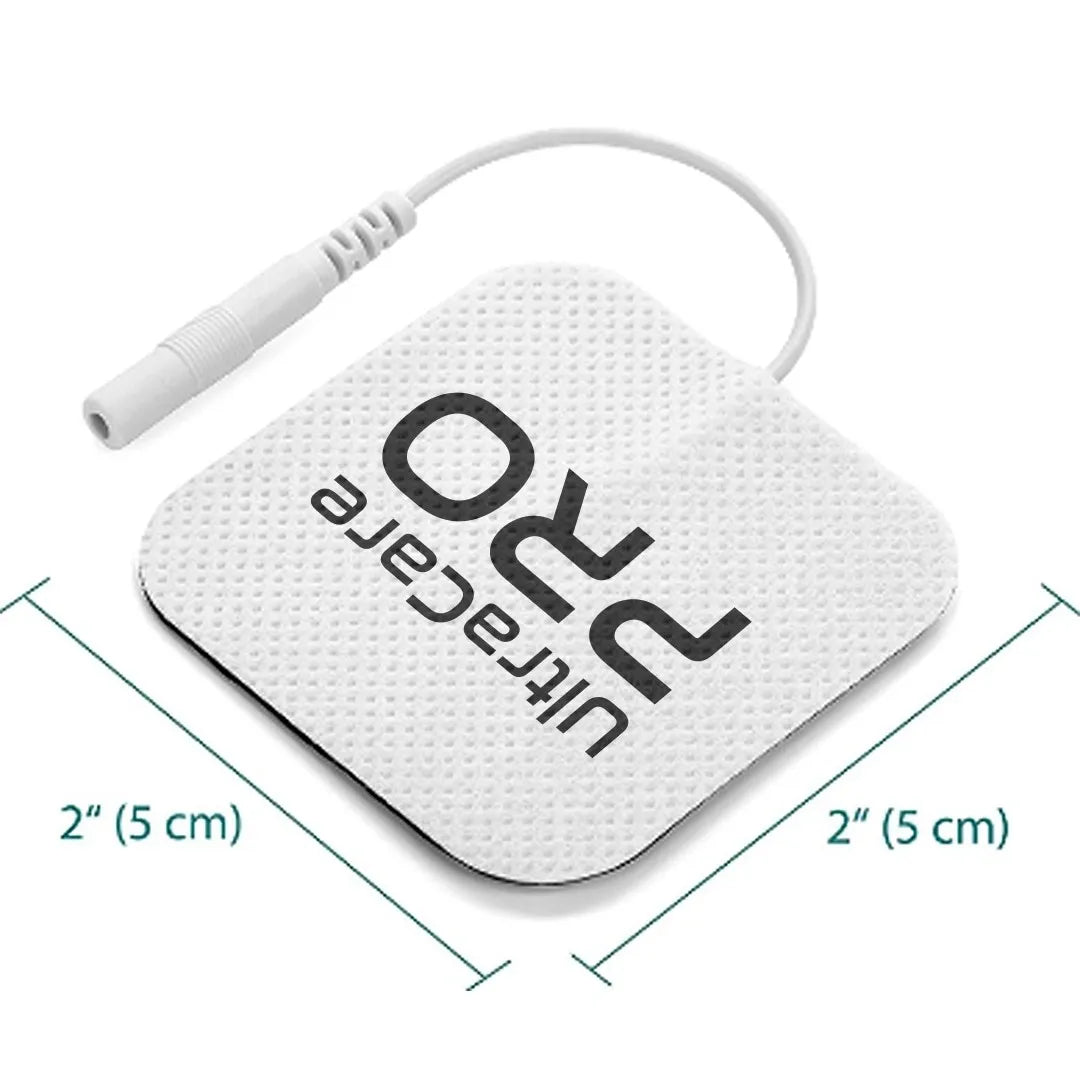 UltraCare PRO TENS Electrode Pad 2x2 Inch 5x5cm Square Self Adhesive Replacement Pad with Wire