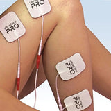 UltraCare PRO TENS Electrode Pads on Knee and Leg for Muscle Pain Relief EMS Physiotherapy