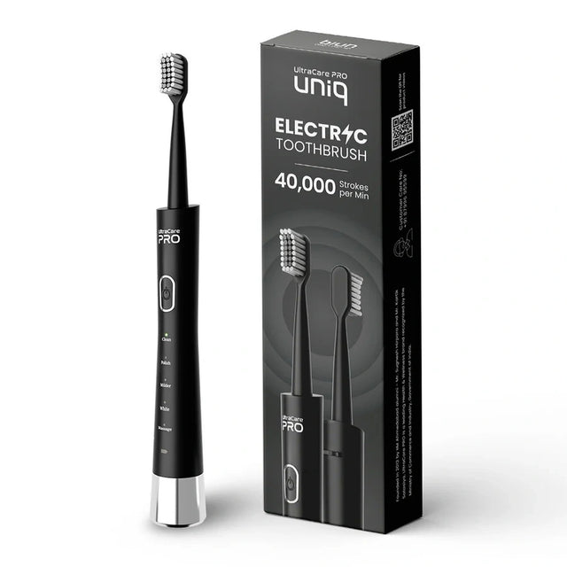 UltraCare PRO UNIQ Electric Toothbrush 40000 Strokes Per Minute with 5 Modes and Replaceable Brush Heads