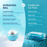 UltraCool Ball vs Traditional Ice Pack Targeted Massage Stainless Steel Ball 360 Degree Rolling