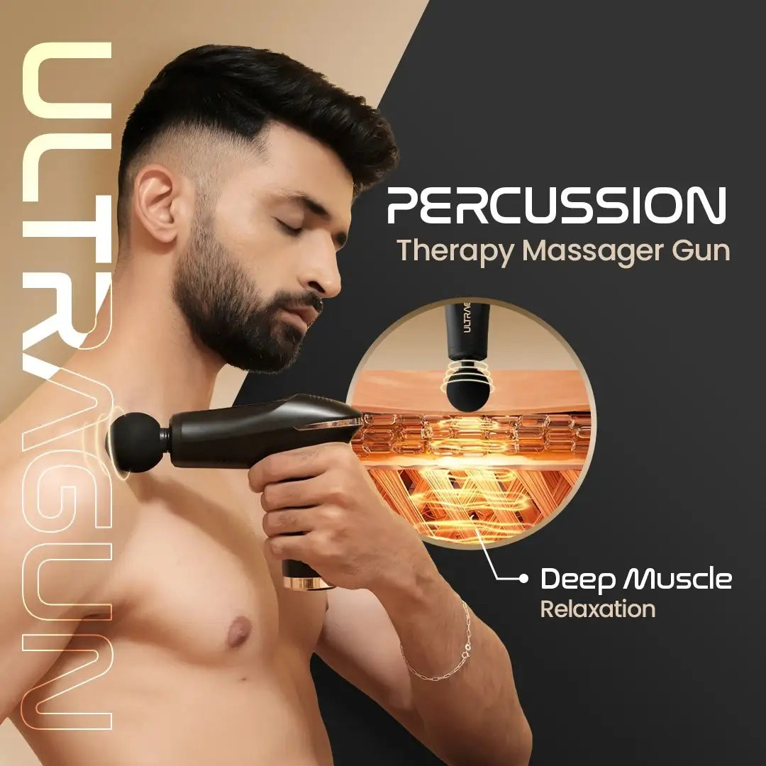UltraCare PRO UltraGun Percussion Therapy Massager Gun for Deep Muscle Relaxation - Handheld Electric Body Massager for Pain Relief and Recovery